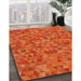 Machine Washable Transitional Neon Red Rug in a Family Room, wshpat2134