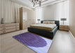Patterned Purple Rug in a Bedroom, pat2135blu