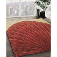 Patterned Red Rug, pat2135brn