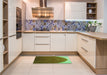 Patterned Green Rug in a Kitchen, pat2135grn
