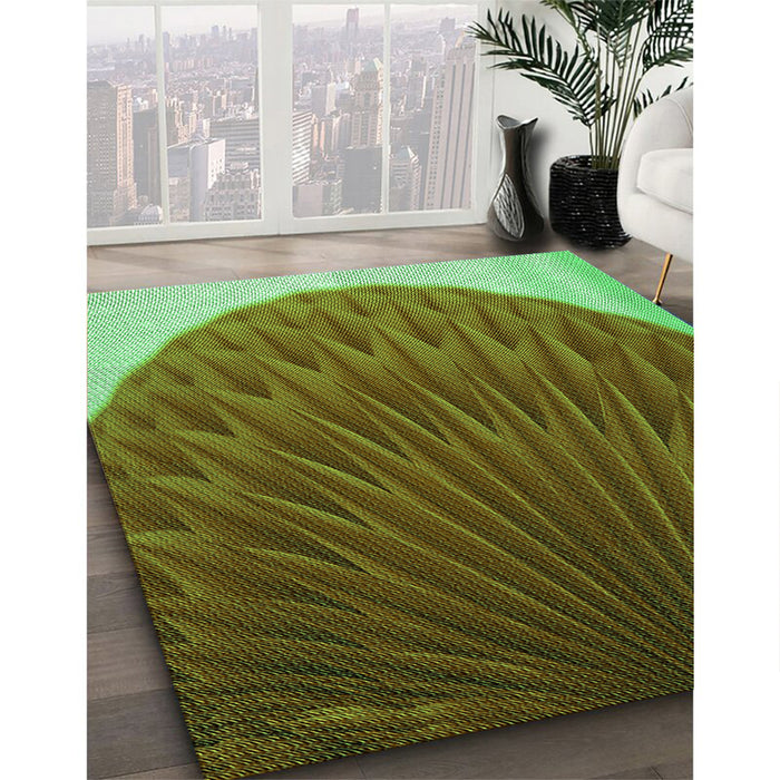 Machine Washable Transitional Green Rug in a Family Room, wshpat2135grn