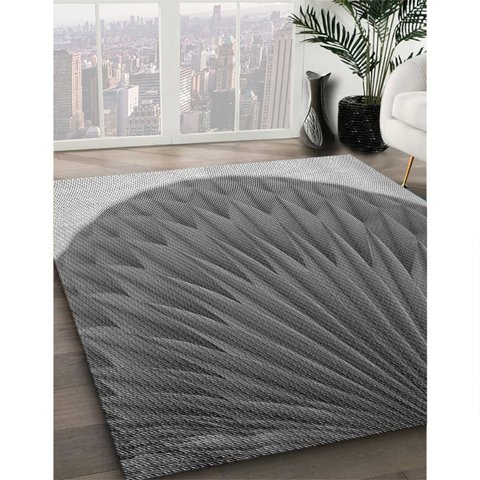 Machine Washable Transitional Dark Gray Rug in a Family Room, wshpat2135gry