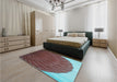 Patterned Silver Gray Rug in a Bedroom, pat2135lblu