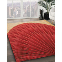Patterned Bright Orange Rug, pat2135org