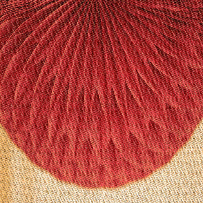 Round Patterned Bright Orange Rug, pat2135org