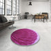 Round Patterned Crimson Purple Rug in a Office, pat2135pur