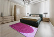 Patterned Crimson Purple Rug in a Bedroom, pat2135pur