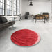 Round Patterned Red Rug in a Office, pat2135rd