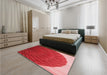 Patterned Red Rug in a Bedroom, pat2135rd