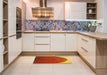 Patterned Orange Rug in a Kitchen, pat2135yw