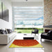 Square Patterned Orange Rug in a Living Room, pat2135yw