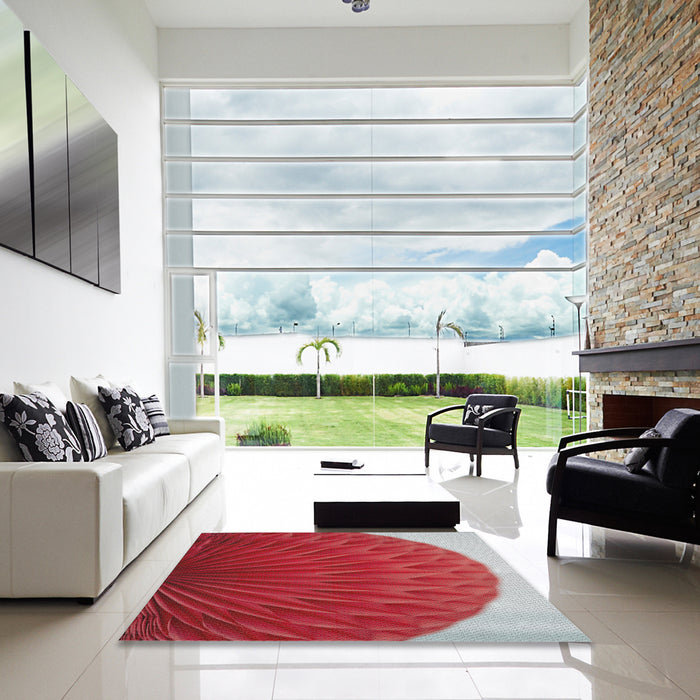 Square Machine Washable Transitional Red Rug in a Living Room, wshpat2135