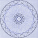 Round Patterned Lavender Blue Rug, pat2136blu