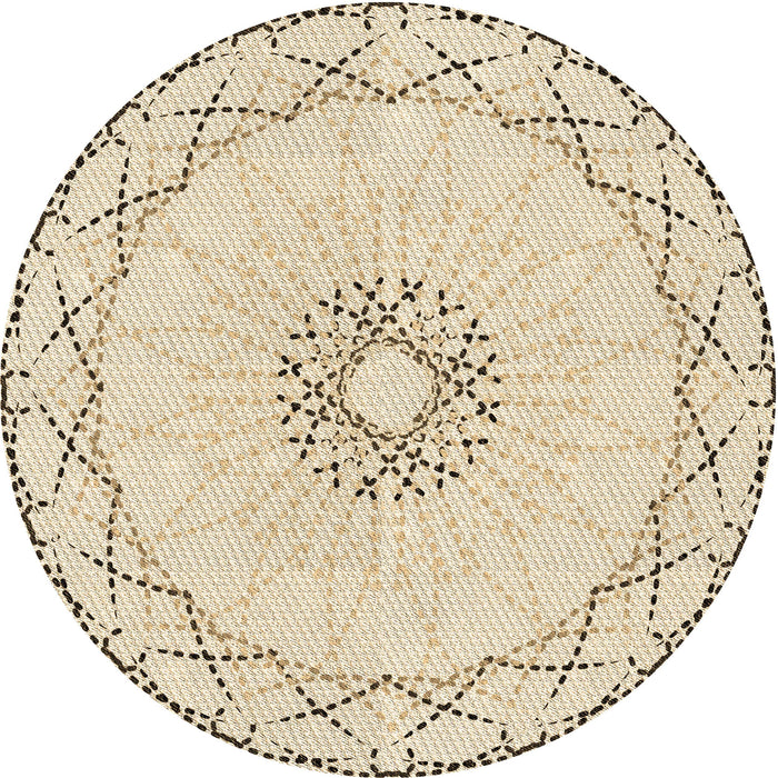 Square Patterned Peach Beige Rug, pat2136brn