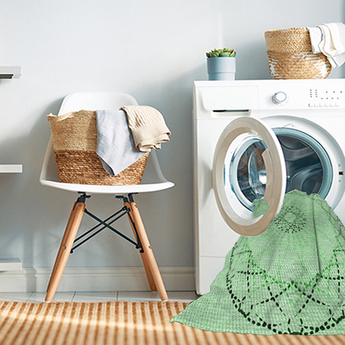 Machine Washable Transitional Mint Green Rug in a Washing Machine, wshpat2136grn