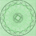 Round Patterned Mint Green Rug, pat2136grn