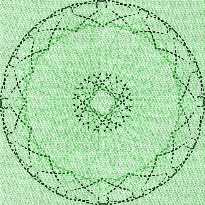 Round Machine Washable Transitional Mint Green Rug, wshpat2136grn