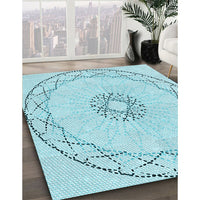 Patterned Electric Blue Rug, pat2136lblu