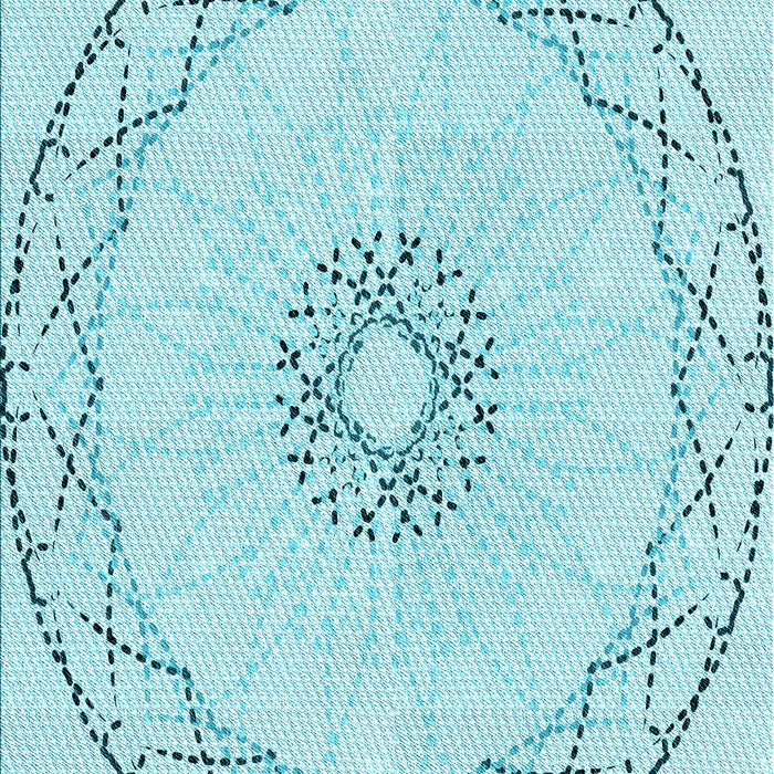 Machine Washable Transitional Electric Blue Rug, wshpat2136lblu