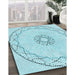 Machine Washable Transitional Electric Blue Rug in a Family Room, wshpat2136lblu