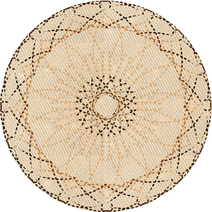 Square Patterned Brown Sand Brown Rug, pat2136org