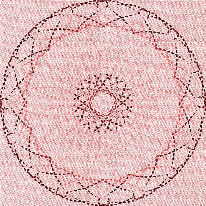 Round Patterned Pink Rug, pat2136rd