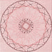 Round Patterned Pink Rug, pat2136rd