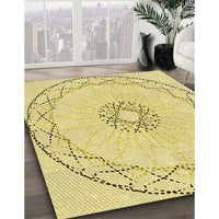 Patterned Sun Yellow Rug, pat2136yw