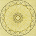 Round Patterned Sun Yellow Rug, pat2136yw