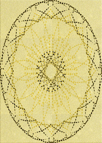 Machine Washable Transitional Sun Yellow Rug, wshpat2136yw