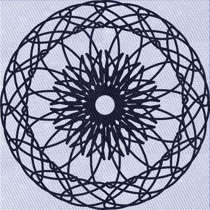 Round Patterned Blue Rug, pat2137blu