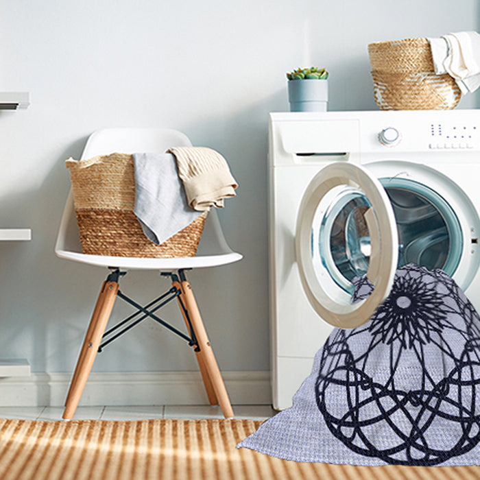 Machine Washable Transitional Blue Rug in a Washing Machine, wshpat2137blu