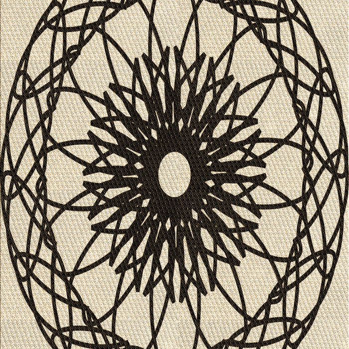 Patterned Vanilla Gold Rug, pat2137brn