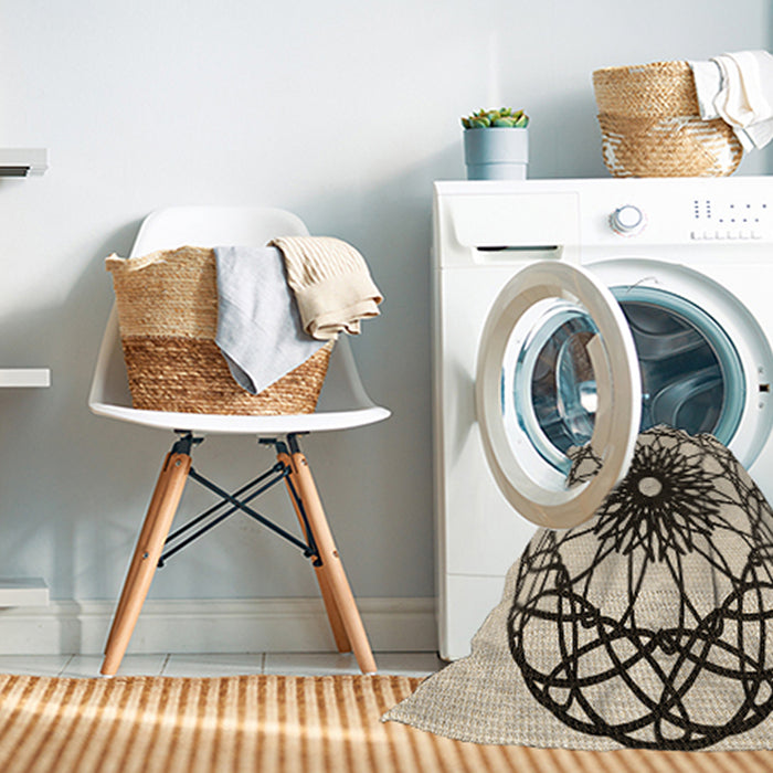 Machine Washable Transitional Vanilla Gold Rug in a Washing Machine, wshpat2137brn