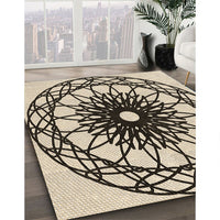 Patterned Vanilla Gold Rug, pat2137brn