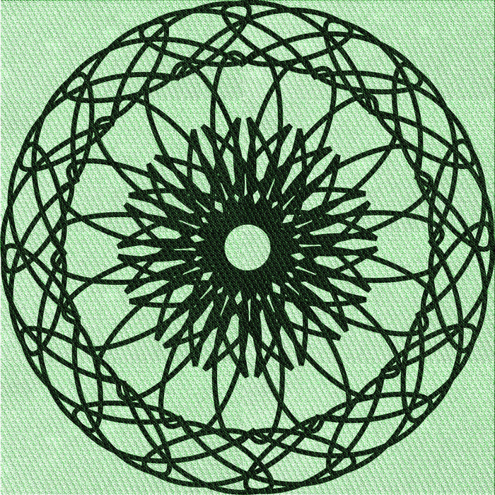 Round Patterned Medium Forest Green Rug, pat2137grn