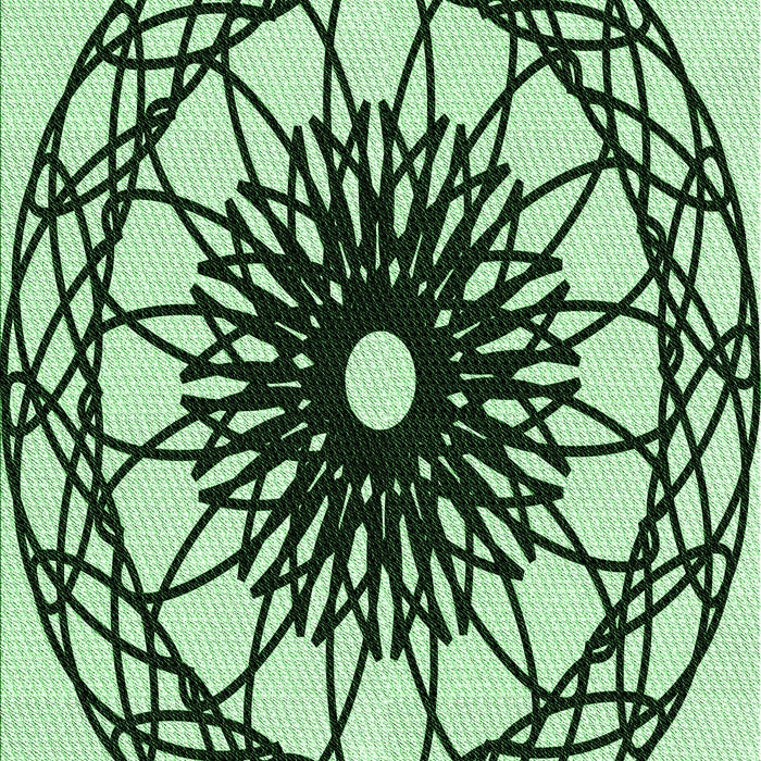 Machine Washable Transitional Medium Forest Green Rug, wshpat2137grn