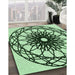 Patterned Medium Forest Green Rug in Family Room, pat2137grn