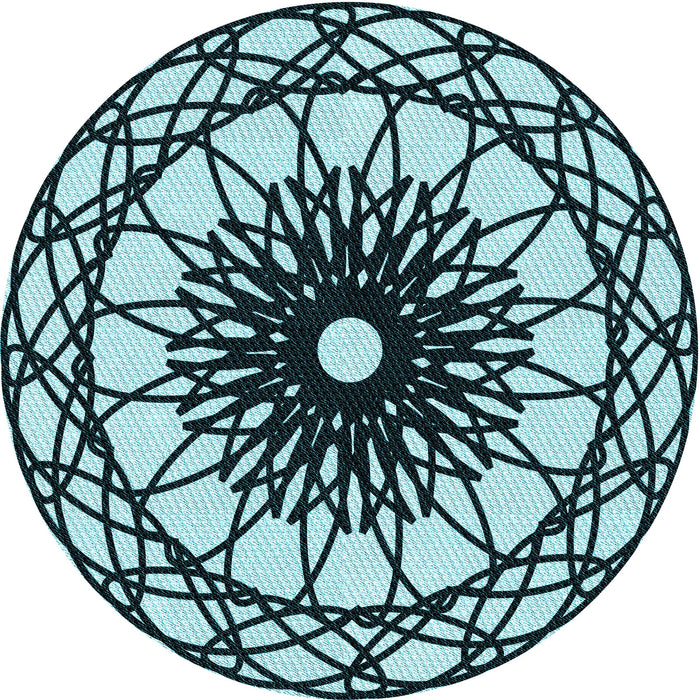 Square Patterned Medium Teal Green Rug, pat2137lblu