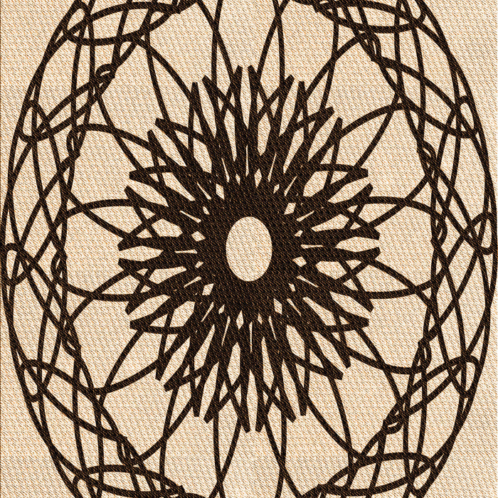 Patterned Deep Peach Orange Rug, pat2137org