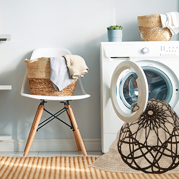 Machine Washable Transitional Deep Peach Orange Rug in a Washing Machine, wshpat2137org