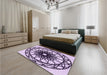 Patterned Purple Rug in a Bedroom, pat2137pur