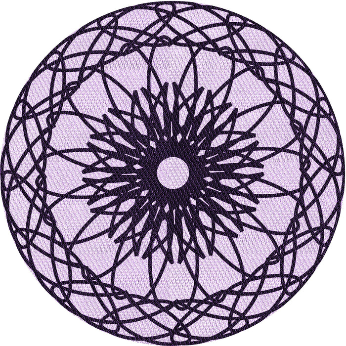 Square Patterned Purple Rug, pat2137pur