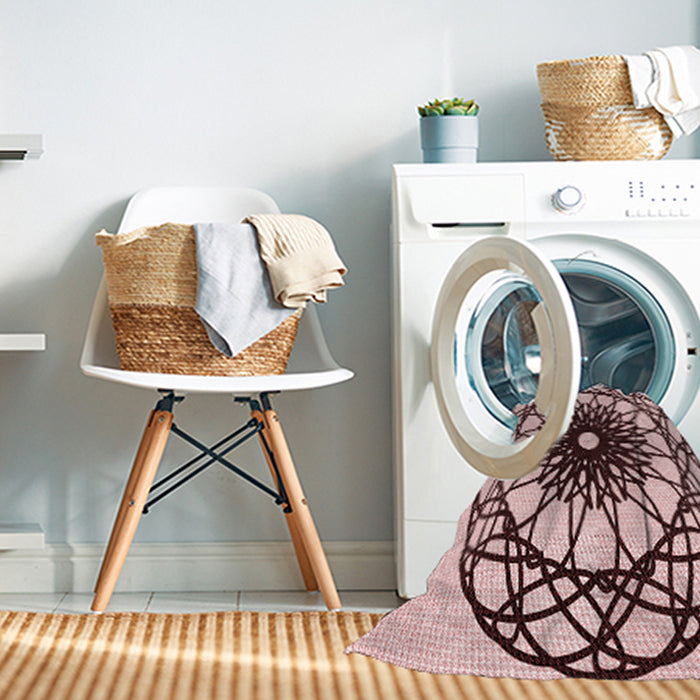 Machine Washable Transitional Light Red Pink Rug in a Washing Machine, wshpat2137rd