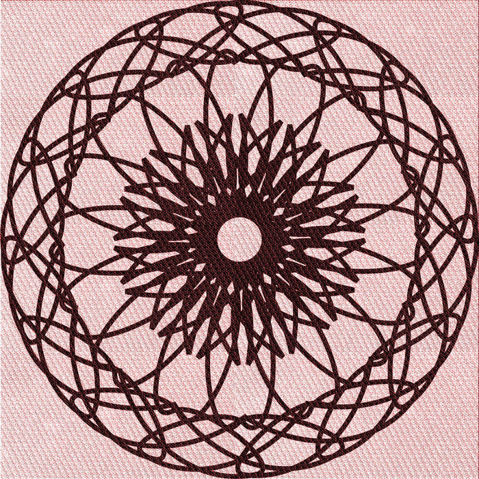 Round Patterned Light Red Pink Rug, pat2137rd