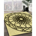 Patterned Mustard Yellow Rug in Family Room, pat2137yw