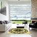 Square Patterned Mustard Yellow Rug in a Living Room, pat2137yw