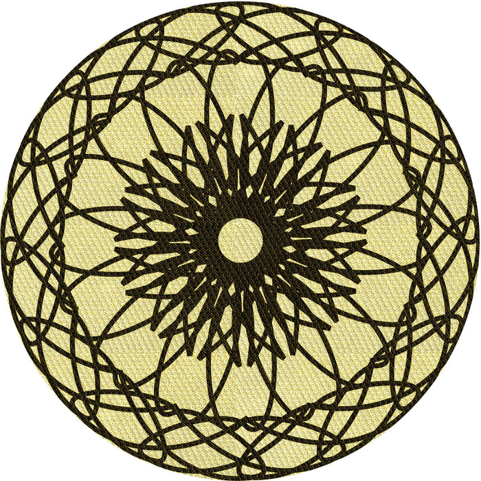 Square Patterned Mustard Yellow Rug, pat2137yw