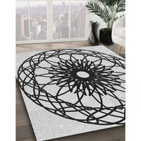 Patterned Platinum Gray Novelty Rug, pat2137