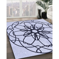 Patterned Lavender Blue Rug, pat2138blu